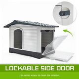 Paw Mate Blue Grey Dog Kennel House Plastic Weatherproof Outdoor Molly XXL Petsleisure