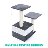 Paw Mate 69cm Grey Cat Tree Mono Multi Level Scratcher Petsleisure