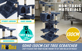 Paw Mate 130cm Blue Cat Tree Soho Multi Level Scratcher Petsleisure