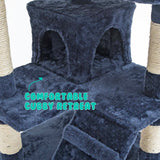 Paw Mate 130cm Blue Cat Tree Soho Multi Level Scratcher Petsleisure