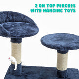 Paw Mate 130cm Blue Cat Tree Soho Multi Level Scratcher Petsleisure
