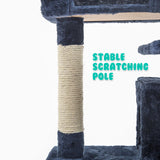 Paw Mate 130cm Blue Cat Tree Soho Multi Level Scratcher Petsleisure