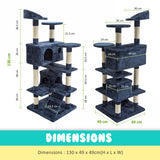 Paw Mate 130cm Blue Cat Tree Soho Multi Level Scratcher Petsleisure