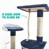 Paw Mate 120cm Blue Cat Tree Bear Multi Level Scratcher Petsleisure