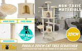 Paw Mate 201cm Beige Cat Tree Parala Multi Level Scratcher Petsleisure