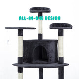 Paw Mate 201cm Grey Cat Tree Parala Multi Level Scratcher Petsleisure