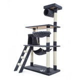 Paw Mate 140cm Grey Cat Tree Maple Multi Level Scratcher Petsleisure