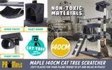 Paw Mate 140cm Grey Cat Tree Maple Multi Level Scratcher Petsleisure