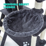 Paw Mate 140cm Grey Cat Tree Maple Multi Level Scratcher Petsleisure
