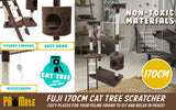 Paw Mate 170cm Brown Cat Tree Fuji Multi Level Scratcher Petsleisure