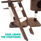 Paw Mate 170cm Brown Cat Tree Fuji Multi Level Scratcher Petsleisure