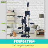 Paw Mate 262cm Blue Cat Tree Paradise Multi Level Scratcher Petsleisure