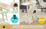 Paw Mate 100cm Beige Cat Tree Atacama Multi Level Scratcher Paw Mate