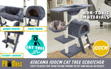 Paw Mate 100cm Grey Cat Tree Atacama Multi Level Scratcher Paw Mate