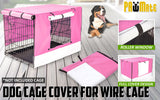 Paw Mate Pink Cage Cover Enclosure for Wire Dog Cage Crate 42in Petsleisure