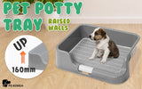 PS KOREA Grey Dog Pet Potty Tray Training Toilet Raised Walls T1 Petsleisure