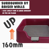PS KOREA Wine Dog Pet Potty Tray Training Toilet Raised Walls T1 Petsleisure