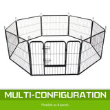 Paw Mate Pet Playpen Heavy Duty 31in 8 Panel Foldable Dog Cage + Cover Petsleisure