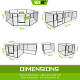 Paw Mate Pet Playpen Heavy Duty 31in 8 Panel Foldable Dog Cage + Cover Petsleisure