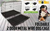 Paw Mate Wire Dog Cage Foldable Crate Kennel 42in with Tray Petsleisure