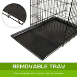 Paw Mate Wire Dog Cage Foldable Crate Kennel 42in with Tray Petsleisure