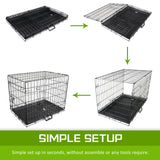 Paw Mate Wire Dog Cage Foldable Crate Kennel 42in with Tray Petsleisure