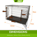 Paw Mate Wire Dog Cage Foldable Crate Kennel 42in with Tray Petsleisure