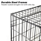 Paw Mate Wire Dog Cage Foldable Crate Kennel 42in with Tray + Cushion Mat Combo Petsleisure