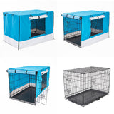 Paw Mate Wire Dog Cage Foldable Crate Kennel 24in with Tray + Blue Cover Combo Petsleisure