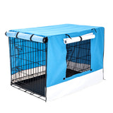 Paw Mate Wire Dog Cage Foldable Crate Kennel 48in with Tray + Blue Cover Combo Petsleisure