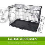 Paw Mate Wire Dog Cage Foldable Crate Kennel 48in with Tray + Blue Cover Combo Petsleisure