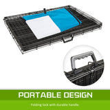 Paw Mate Wire Dog Cage Foldable Crate Kennel 48in with Tray + Blue Cover Combo Petsleisure