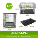 Paw Mate Wire Dog Cage Foldable Crate Kennel 48in with Tray + Blue Cover Combo Petsleisure
