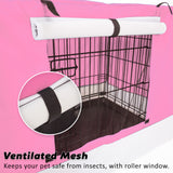 Paw Mate Wire Dog Cage Crate 30in with Tray + Cushion Mat + Pink Cover Combo Petsleisure