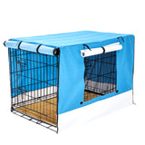 Paw Mate Wire Dog Cage Crate 48in with Tray + Cushion Mat + Blue Cover Combo Petsleisure