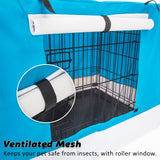 Paw Mate Wire Dog Cage Crate 48in with Tray + Cushion Mat + Blue Cover Combo Petsleisure