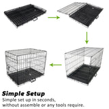 Paw Mate Wire Dog Cage Crate 48in with Tray + Cushion Mat + Blue Cover Combo Petsleisure