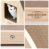 Yaomi Wood Triangle Cat Scratcher Sofa Pet Bed Petsleisure