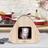 Yaomi Wood Triangle Cat Scratcher Sofa Pet Bed Petsleisure