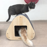 Yaomi Wood Triangle Cat Scratcher Sofa Pet Bed Petsleisure
