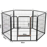 6 Panel Pet Dog Cat Bunny Puppy Play pen Playpen 80x80cm Exercise Cage Dog Panel Fence Petsleisure