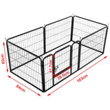 6 Panel Pet Dog Cat Bunny Puppy Play pen Playpen 60x80 cm Exercise Cage Dog Panel Fence Petsleisure