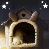 Small Dog House Bed Portable Cat Bed Removable Cushion Cat Cave, Foldable  Pets Puppy Kitten Rabbit Petsleisure