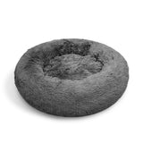 Dog Pet Cat Calming Bed Warm Plush Round  Nest Comfy Sleeping Bed Dark Grey 90cm Petsleisure