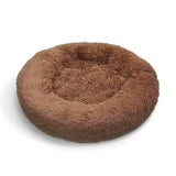 Pet Dog Bed Bedding Warm Plush Round Soft Dog Nest Light Coffee  XL 100cm Petsleisure