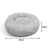 Pet Dog Bed Bedding Warm Plush Round Comfortable Dog Nest Light Grey Large 90cm Large Petsleisure