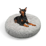 Pet Dog Bed Bedding Warm Plush Round Comfortable Dog Nest Light Grey Large 90cm Large Petsleisure
