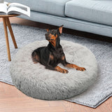 Pet Dog Bed Bedding Warm Plush Round Comfortable Dog Nest Light Grey Large 90cm Large Petsleisure