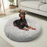 Pet Dog Bed Bedding Warm Plush Round Comfort Dog Nest Light Grey kennel XL 100cm Petsleisure