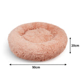 Pet Dog Bedding Warm Plush Round Comfortable Nest Comfy Sleeping kennel Pink Large 90cm Petsleisure